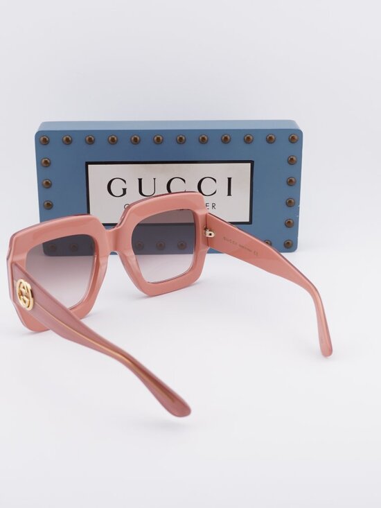 Gucci GG0178S 007 Women Square Sunglasses - Pink / Brown main image 4
